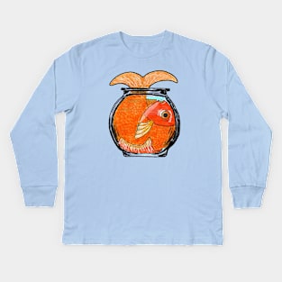 Big Fish, Small Bowl Kids Long Sleeve T-Shirt